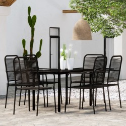 Ensemble à manger de jardin 7 pcs Noir 557597557597