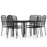 Ensemble à manger de jardin 7 pcs Noir 557597557597