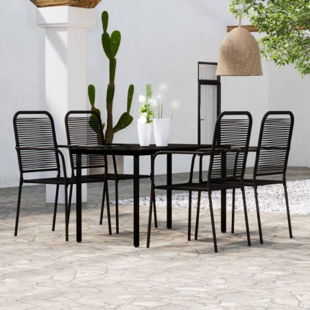 Ensemble à manger de jardin 5 pcs Noir 557598557598