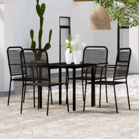 Ensemble à manger de jardin 5 pcs Noir 557600557600