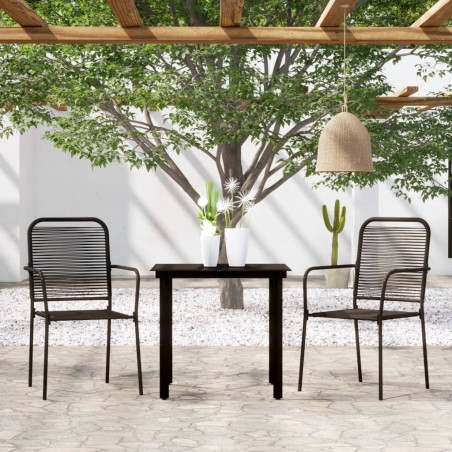 Ensemble à manger de jardin 3 pcs Noir 557603557603