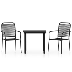Ensemble à manger de jardin 3 pcs Noir 557603557603
