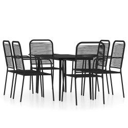 Ensemble à manger de jardin 7 pcs Noir 557605557605