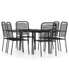 Ensemble à manger de jardin 7 pcs Noir 557605557605