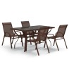 Ensemble à manger de jardin 5 pcs Marron et noir 557607557607