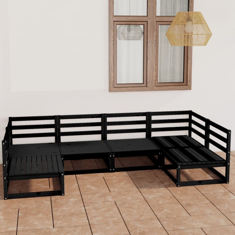 Salon de jardin 6 pcs bois de pin massif 557609557609