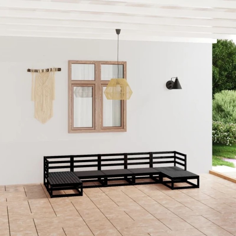 Salon de jardin 7 pcs bois de pin massif 557611557611