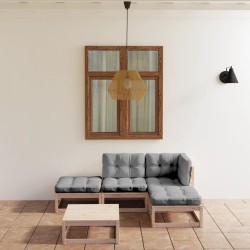 Salon de jardin 5 pcs avec coussins Bois de pin massif 557614557614