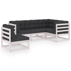 Salon de jardin 5 pcs avec coussins Bois de pin massif 557616557616