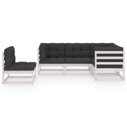 Salon de jardin 5 pcs avec coussins Bois de pin massif 557616557616