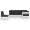 Salon de jardin 5 pcs avec coussins Bois de pin massif 557616557616