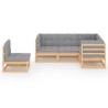 Salon de jardin 5 pcs avec coussins Bois de pin massif 557617557617