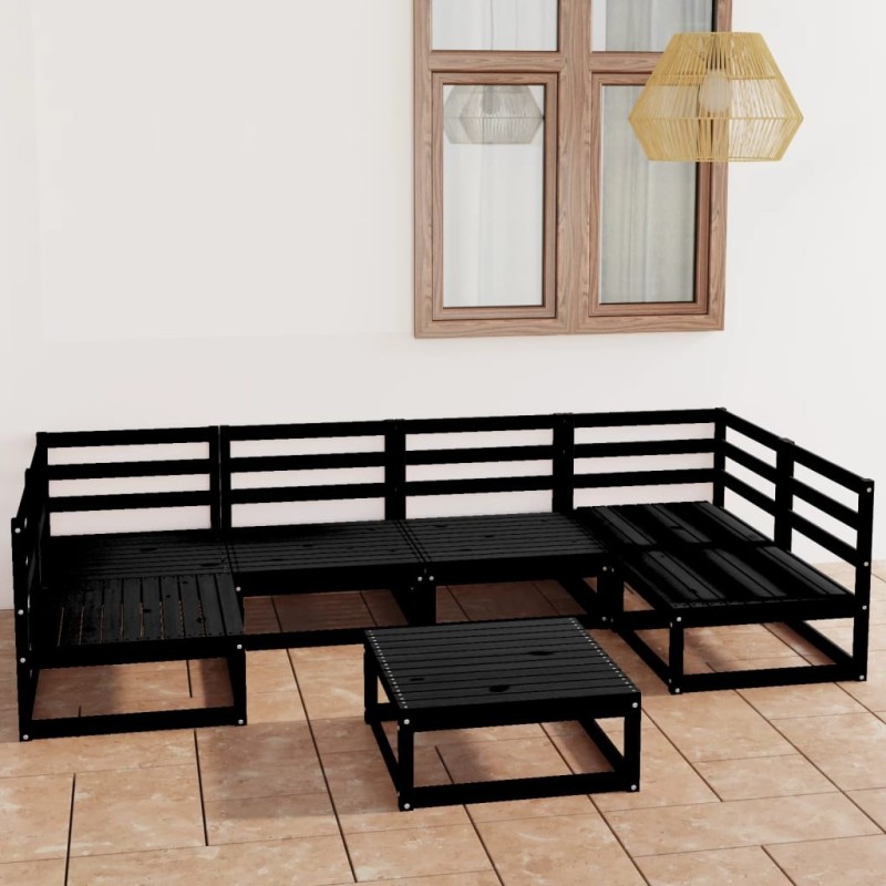 Salon de jardin 7 pcs bois de pin massif 557619557619