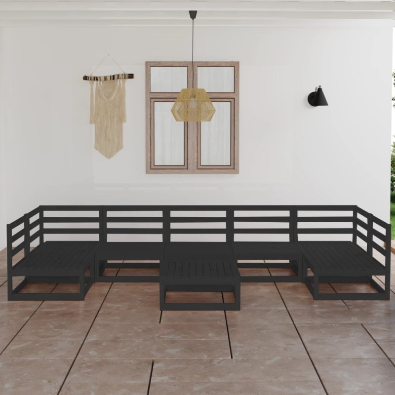 Salon de jardin 8 pcs bois de pin massif 557620557620