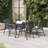 Ensemble à manger de jardin 5 pcs Gris et noir 557621557621