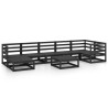 Salon de jardin 8 pcs noir bois de pin massif 557622557622