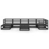 Salon de jardin 8 pcs noir bois de pin massif 557622557622