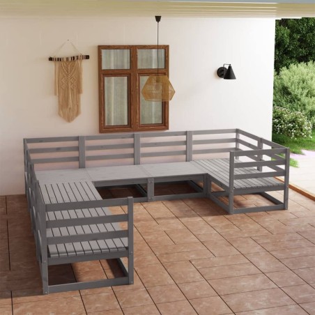 Salon de jardin 8 pcs bois de pin massif 557623557623