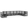 Salon de jardin 8 pcs noir bois de pin massif 557624557624