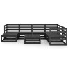Salon de jardin 8 pcs noir bois de pin massif 557625557625