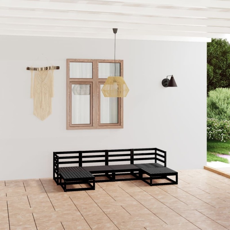 Salon de jardin 6 pcs bois de pin massif 557626557626