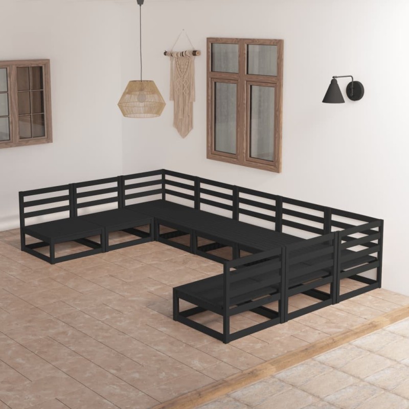 Salon de jardin 9 pcs bois de pin massif 557628557628