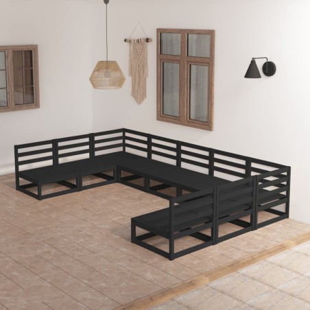 Salon de jardin 9 pcs bois de pin massif 557628557628