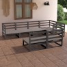Salon de jardin 7 pcs Gris Bois de pin massif 557630557630
