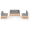 Salon de jardin 6 pcs avec coussins Bois de pin massif 557631557631