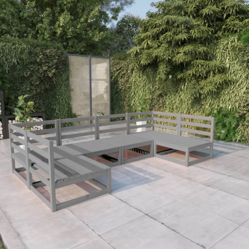 Salon de jardin 6 pcs bois de pin massif 557633557633