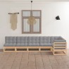 Salon de jardin 6 pcs avec coussins Bois de pin massif 557635557635