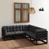 Salon de jardin 5 pcs avec coussins Bois de pin massif 557638557638