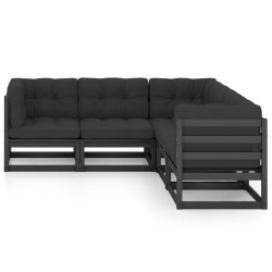 Salon de jardin 5 pcs avec coussins Bois de pin massif 557638557638