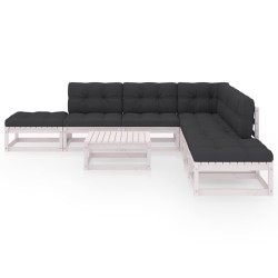 Salon de jardin 8 pcs avec coussins Bois de pin massif 557639557639