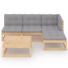 Salon de jardin 5 pcs avec coussins Bois de pin massif 557641557641