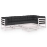 Salon de jardin 6 pcs avec coussins Bois de pin massif 557642557642
