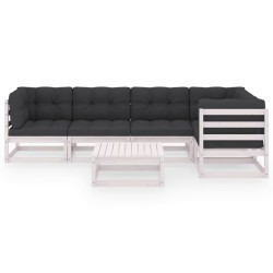 Salon de jardin 6 pcs avec coussins Bois de pin massif 557642557642
