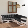 Salon de jardin 5 pcs avec coussins Bois de pin massif 557643557643