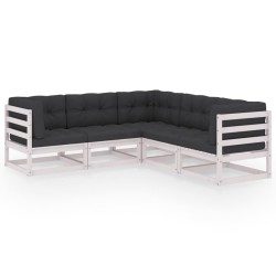 Salon de jardin 5 pcs avec coussins Bois de pin massif 557643557643