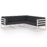 Salon de jardin 5 pcs avec coussins Bois de pin massif 557643557643