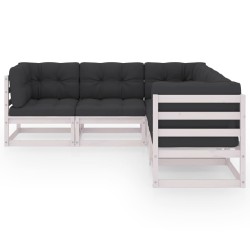 Salon de jardin 5 pcs avec coussins Bois de pin massif 557643557643
