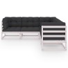 Salon de jardin 5 pcs avec coussins Bois de pin massif 557643557643