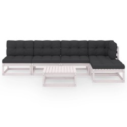Salon de jardin 6 pcs avec coussins Bois de pin massif 557644557644