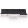 Salon de jardin 6 pcs avec coussins Bois de pin massif 557644557644