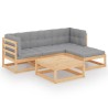 Salon de jardin 5 pcs avec coussins Bois de pin massif 557645557645