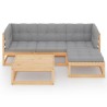 Salon de jardin 5 pcs avec coussins Bois de pin massif 557645557645
