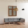 Salon de jardin 5 pcs avec coussins Bois de pin massif 557646557646