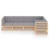 Salon de jardin 5 pcs avec coussins Bois de pin massif 557646557646