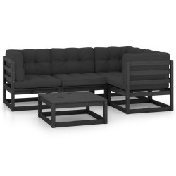 Salon de jardin 5 pcs avec coussins Bois de pin massif 557647557647