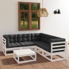 Salon de jardin 6 pcs avec coussins Bois de pin massif 557648557648